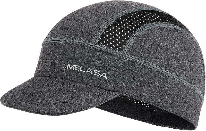MELASA Cycling Cap, Cooling Skull Cap Helmet Liner with Sun Visor, Sun Protection Running Bike Cap for Men Women Under Helmet - Image 1